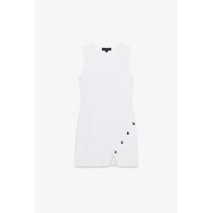 SHORT KNIT BUTTON DRESS White 0/9598/074/250/02